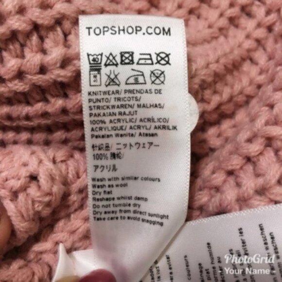 TopShop Womens Pink Cable Chunky Knit Crew Neck Distressed Sweater Sz 6 New - Picture 7 of 9